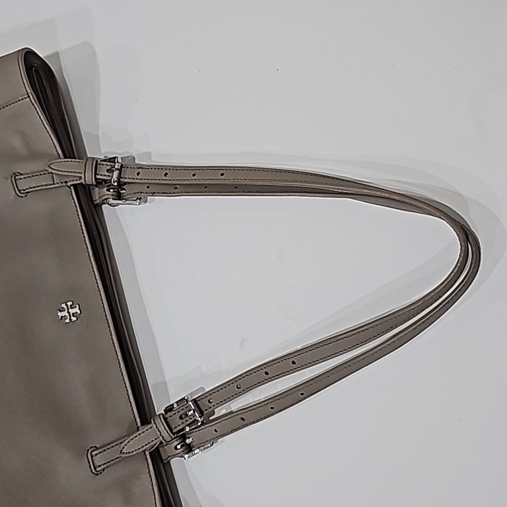 Tory Burch York Buckle Tote Taupe Grey Heron handbag - Picture 5 of 14
